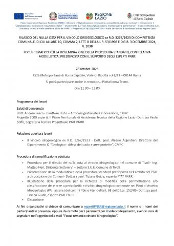  COMPETENZA  COMUNALE, DI CUI ALL’ART. 10, COMMA 2, LETT. B DELLA L.R. 53/1998 E D.G.R. 3 DICEMBRE 2024,  N. 1038 